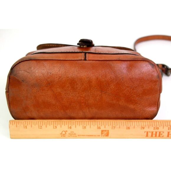 Patricia Nash BROWN GENUINE LEATHER SHOULDER BAG X-BODY ZIP TOP HANDBAG PURSE - Picture 13 of 16